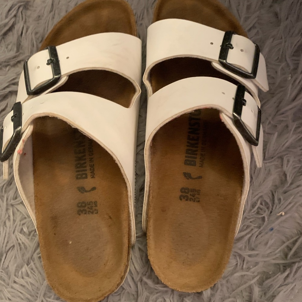 Birkenstocks open toed white size 38